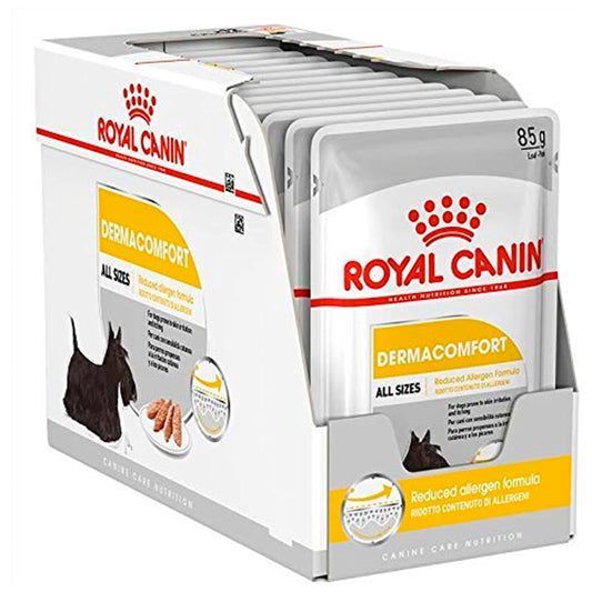 Royal Canin Dermacomfort: Comida Húmeda Especial para el Cuidado de la Piel, Pack de 12 Sobres de 85g