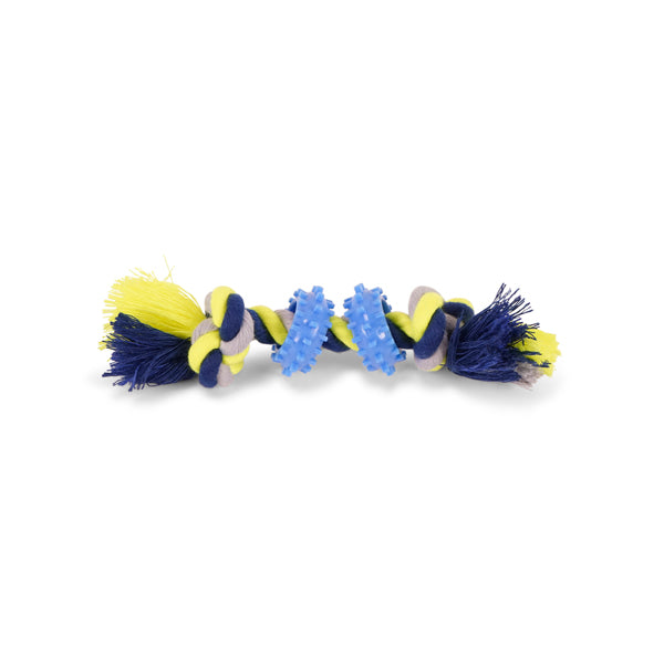 Vadigran Cuerda Algodón 2 Nudos 2 Anillo Azul-Amarillo 30G