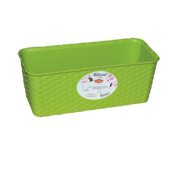 Jardinera, 30 x 13 x 11 cm, color verde manzana