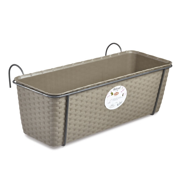 Balconera Natural con Soporte 50x15x16 Gris