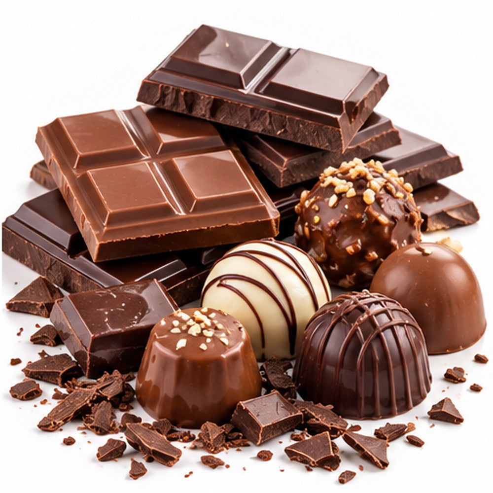 Tabletas de chocolate y bombones variados sin envases