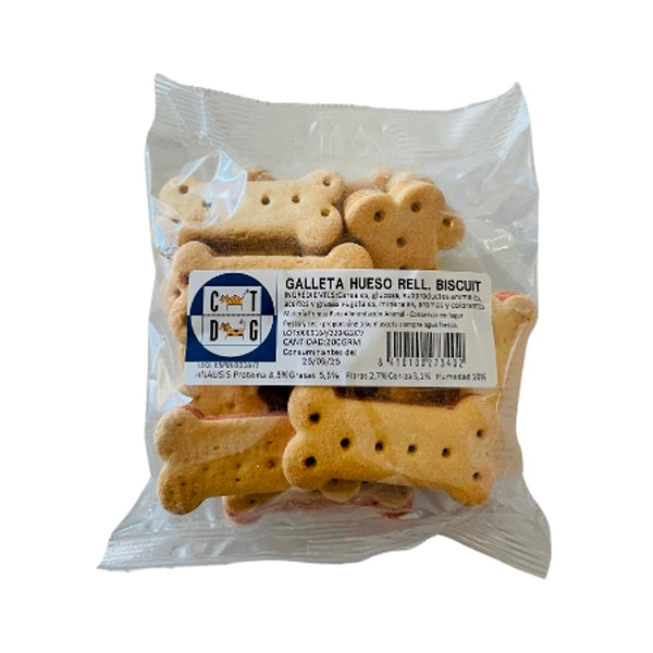 Galletas para Perros: imagen de Galletas Rellenas con Forma de Hueso para Perros - Deliciosas y Nutritivas 200 gr