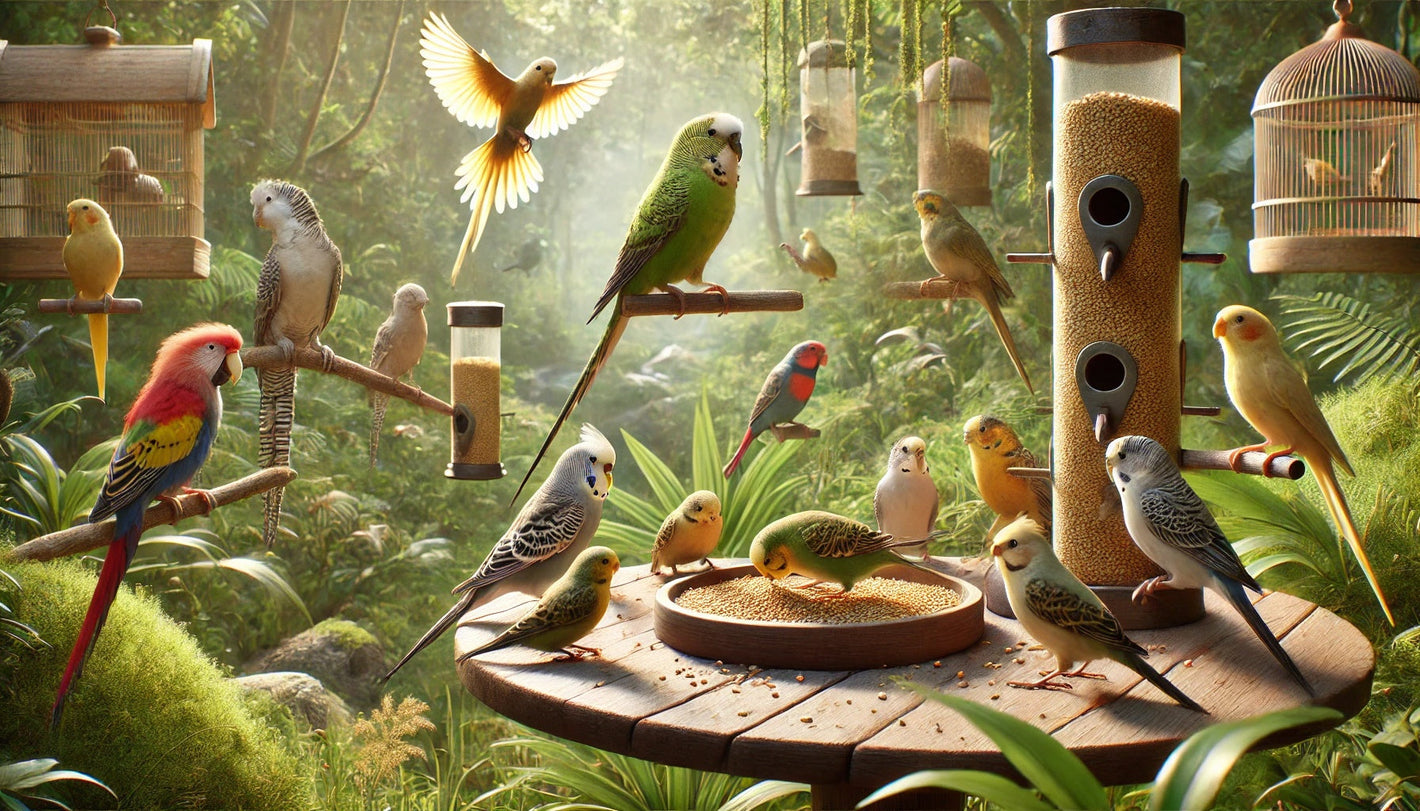 alimento y complementos para pájaros