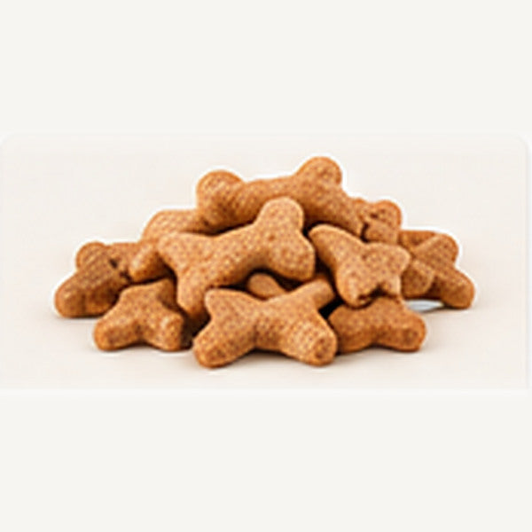 Premios y snacks para gatos con forma de estrella sobre fondo claro