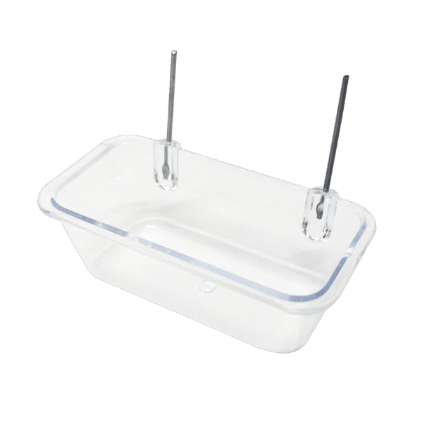 Bizcochera Transparente con Alambres para Pájaros | Porta Bizcocho para Jaulas | Fácil Limpieza