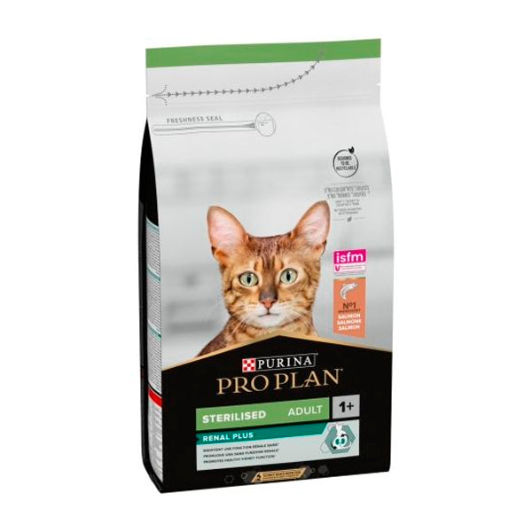 Purina Pro Plan Sterilised Adult 1+ Renal Plus para Gatos Esterilizados 1,5 kg | Pienso Completo Pavo o Salmón | Proteínas y Salud Urinaria