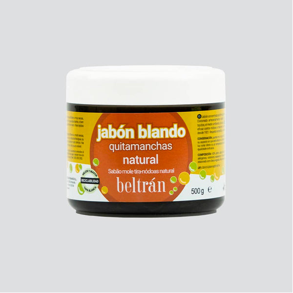 Jabón Blando Beltrán 500 g | Quitamanchas Natural de Jabón Potásico para Ropa | Ideal para Manchas de Grasa, Aceite y Puños | Sin Perfume