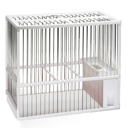 Jaula Concurso C-2 para Jilgueros | Jaula de Canto en Hierro Galvanizado con Comedero Extraíble | 23x13x19 cm - Tujilguero