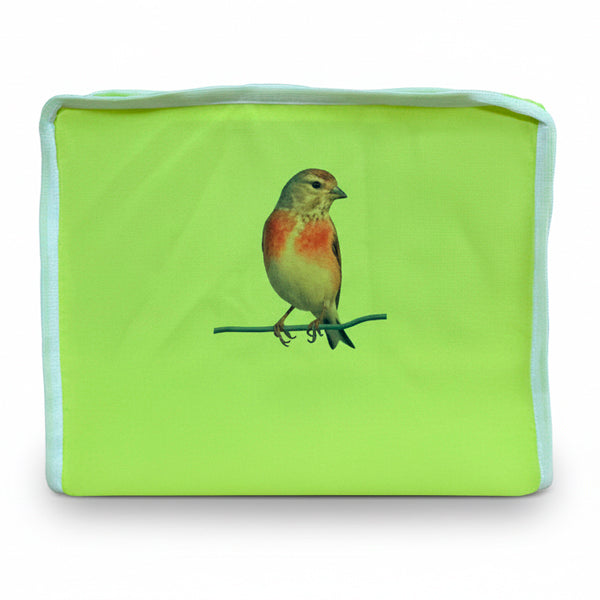 Funda para jaula C2 pardillo – Diseño natural con tela opaca lavable, cremallera y asa, protección para jaulas medianas