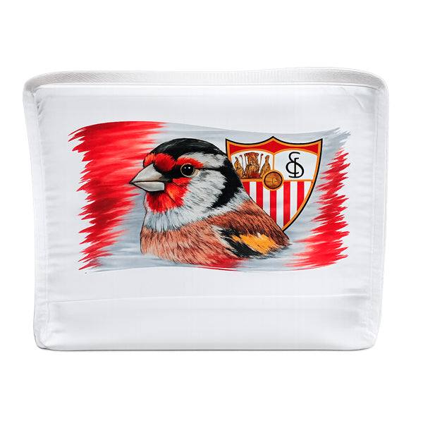 Funda Jaula C2 Jilguero Rojo Blanco Estilo Sevillista | Tela Opaca con Asa y Cremallera - Tujilguero