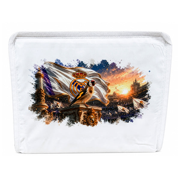 Funda Jaula C2 Jilguero Blanco Dorado Estilo Campeón | Diseño Premium con Asa y Cremallera - Tujilguero