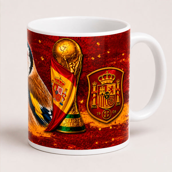 Taza Jilguero España Campeona 2026 325 ml | Cerámica Sublimada Premium | Diseño Exclusivo - Tujilguero