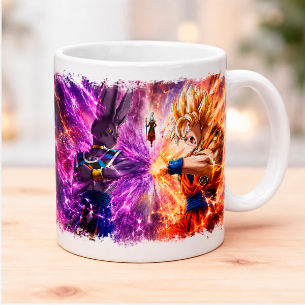 Taza Anime Batalla Épica 325 ml | Cerámica Sublimada Premium | Diseño Exclusivo - Tujilguero