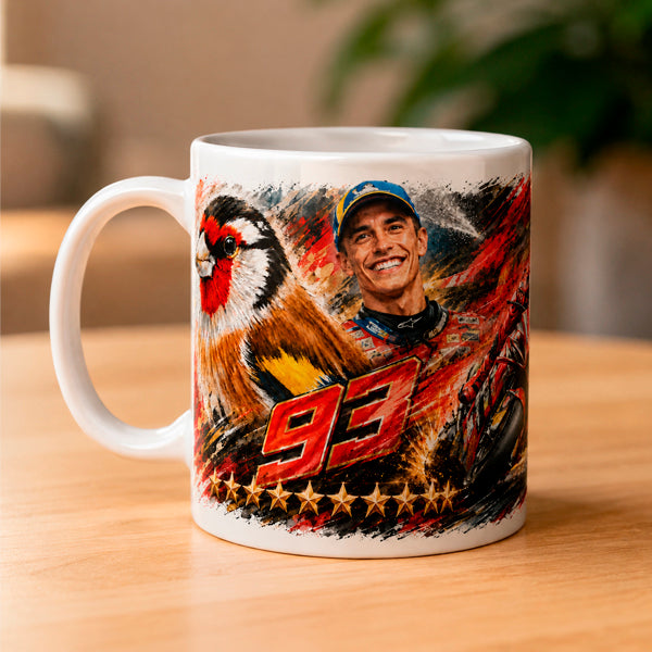 Taza Jilguero 93 Motociclismo – Taza Sublimada para Moteros - Tujilguero