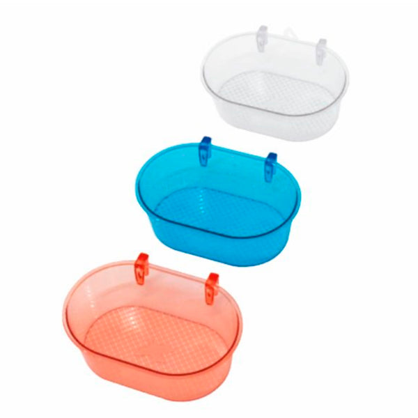 Bañera Interior Pequeña para Pájaros con Enganches | Baño Higiénico para Jaulas | Colores Surtidos