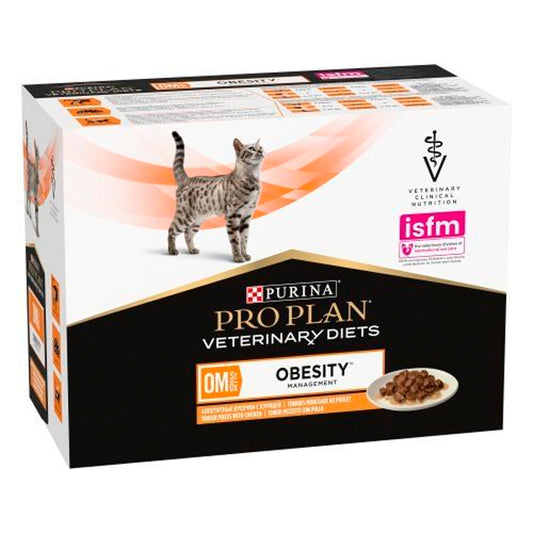 Purina ProPlan Veterinary Diet Feline OM Obesity Management Sobres Pollo 10x85g