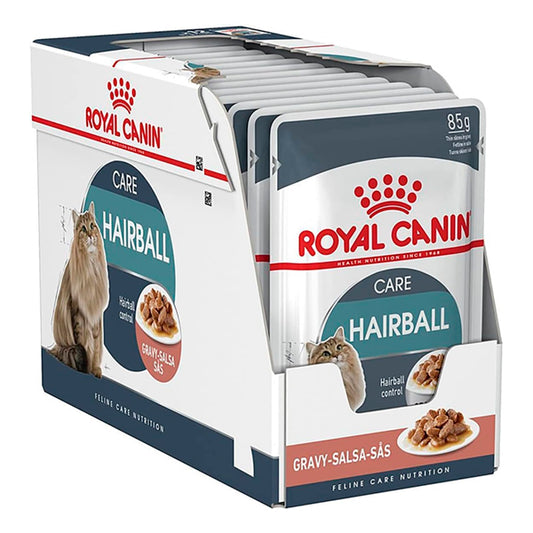 Royal Canin Hairball Care: Comida Húmeda en Salsa para el Control de Bolas de Pelo, Pack de 12 Sobres de 85g
