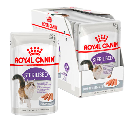 Royal Canin Sterilised: Comida Húmeda en Paté para Gatos Esterilizados, Pack de 12 Sobres de 85g