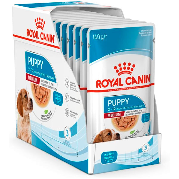 Royal Canin Alimento Húmedo para Cachorros Medianos: Pack de 10 Sobres de 140g
