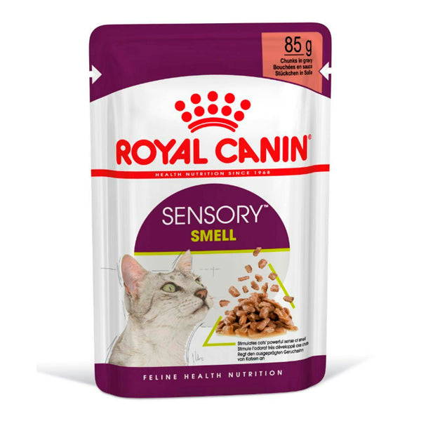 Royal Canin Sensory Smell: Comida Húmeda en Salsa para Gatos, Pack de 12 Sobres de 85g