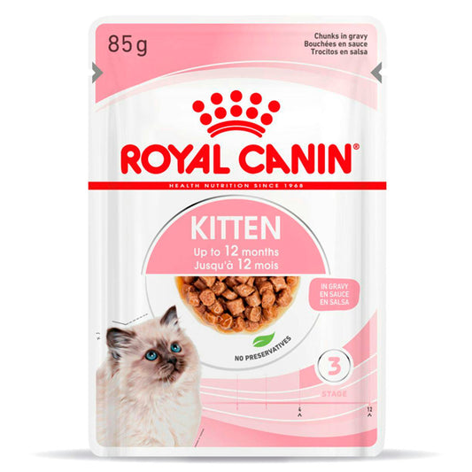 Royal Canin Kitten: Comida Húmeda en Salsa para Gatitos, Pack de 12 Sobres de 85gr