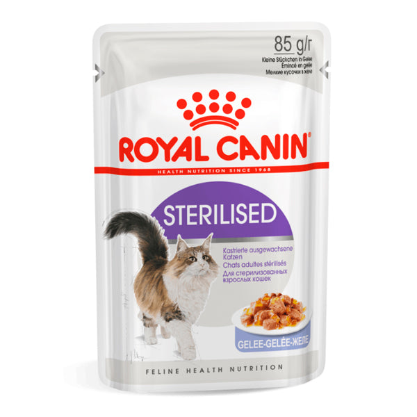 Royal Canin Sterilised: Comida Húmeda en Gelatina para Gatos Esterilizados, Pack de 12 Sobres de 85g