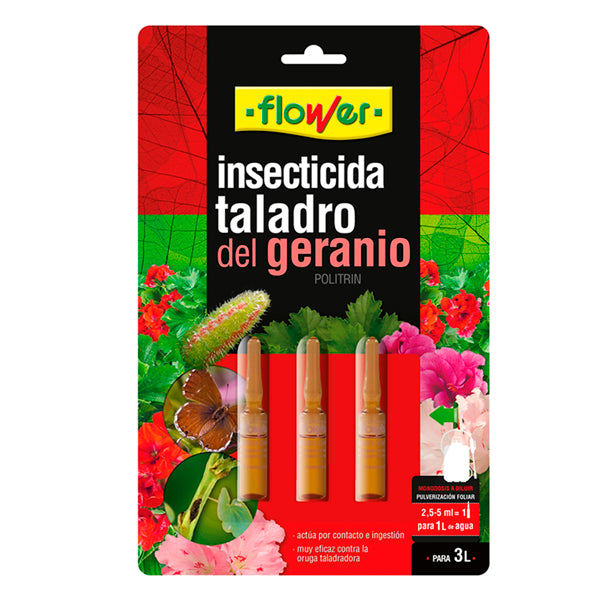 Flower antitaladro geranios monodosis 3 unidades