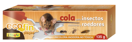 Flower Ecofin cola adhesiva para insectos rastreros y pequeños roedores, tubo 135 gramos