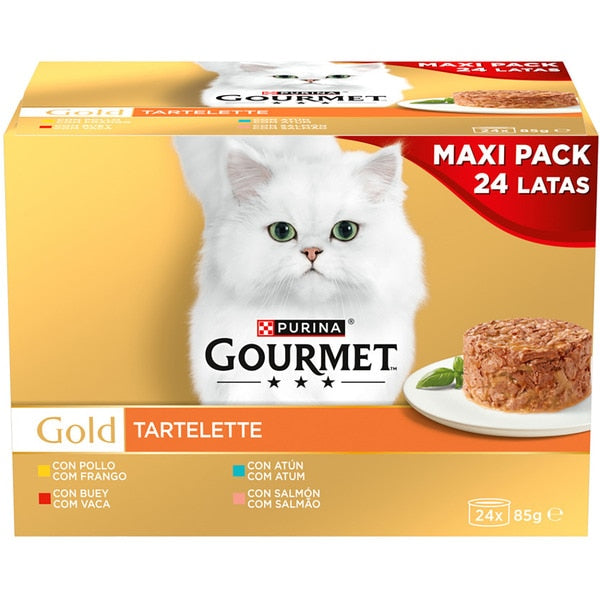 Caja maxi pack Purina Gourmet Gold Tartelette surtido 24 latas de 85 g