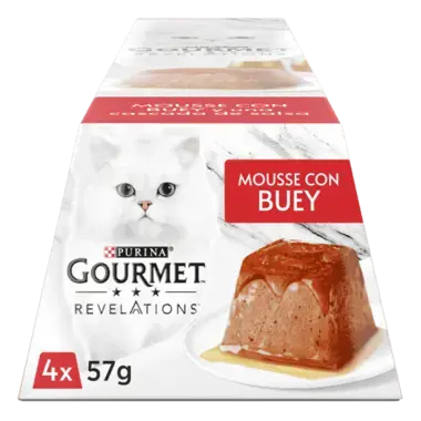 Pack Purina Gourmet Revelations Mousse con Buey 4 unidades de 57,5 g