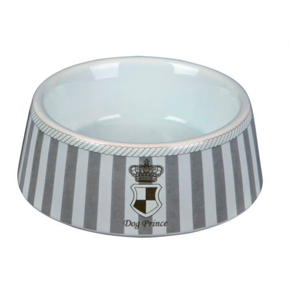Comedero Cerám. Dog Prince, 0.45l, ø16 cm, Gris/bl