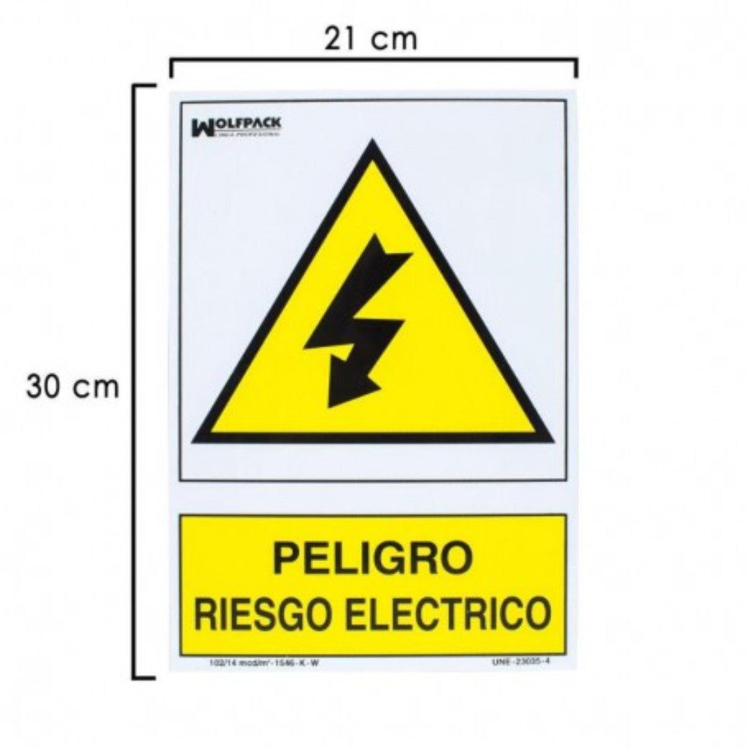 Cartel Peligro Electrico 30x21 cm. - Tujilguero